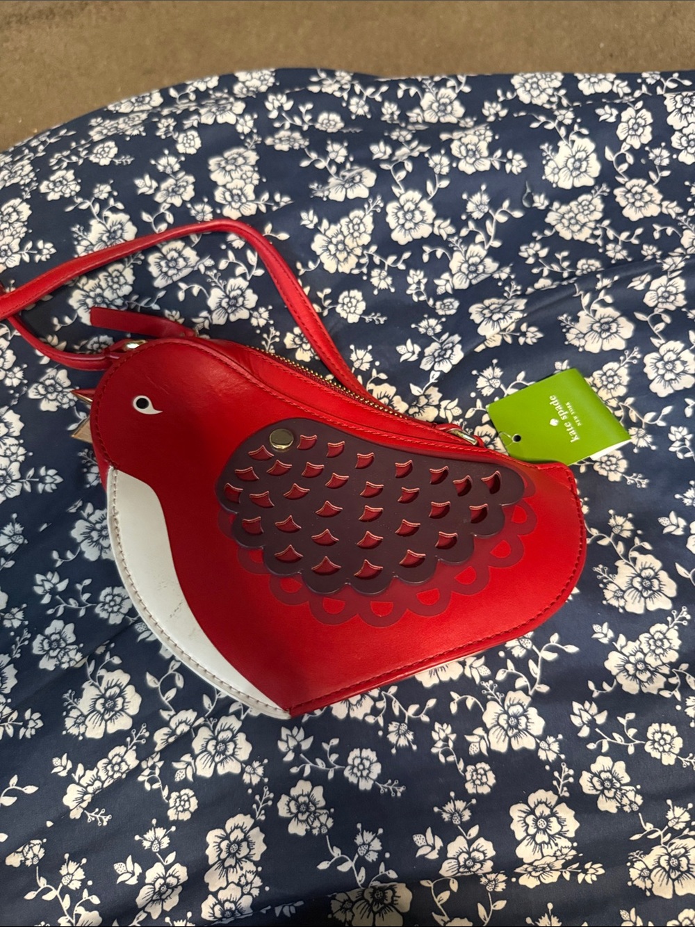 kate spade Red and White Bird-Shaped Crossbody Bag